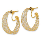 Leslie's 14K w/Rhodium Braided Mesh Stretch Post Hoop Earrings - Image 2