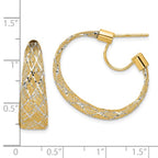 Leslie's 14K w/Rhodium Braided Mesh Stretch Post Hoop Earrings - Image 4