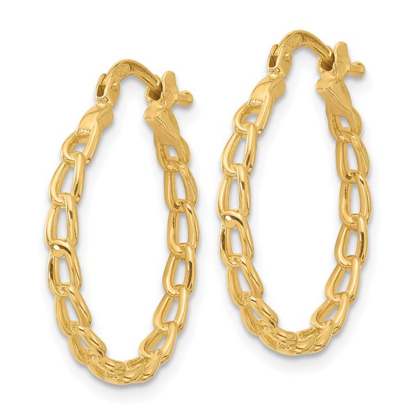 Leslie's 14K Polished Curb Link Design Hoop Earrings - Image 2