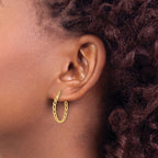 Leslie's 14K Polished Curb Link Design Hoop Earrings - Image 3