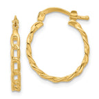 Leslie's 14K Polished Curb Link Design Hoop Earrings