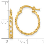 Leslie's 14K Polished Curb Link Design Hoop Earrings - Image 4