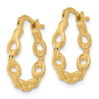 Leslie's 14K Polished Link Design Hoop Earrings - Image 2