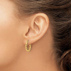Leslie's 14K Polished Link Design Hoop Earrings - Image 3