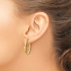 Leslie's 14K Polished Twisted Oval Hoop Earrings - Image 3