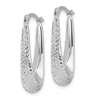 Leslie's 14K White Gold Polished and Diamond-cut Hoop Earrings - Image 2