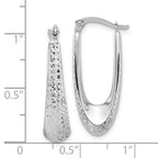 Leslie's 14K White Gold Polished and Diamond-cut Hoop Earrings - Image 4