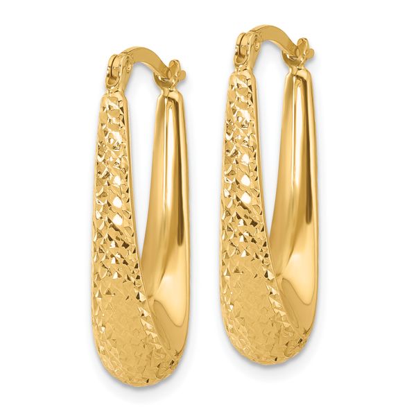 Leslie's 14K Polished and Diamond-cut Hoop Earrings - Image 2
