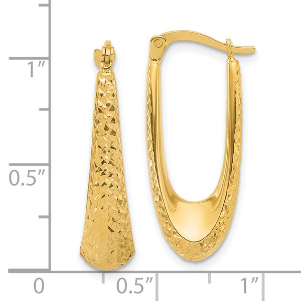 Leslie's 14K Polished and Diamond-cut Hoop Earrings - Image 4