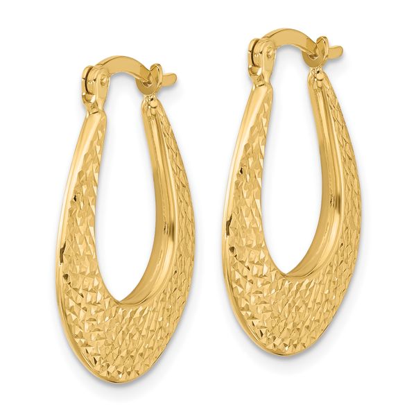 Leslie's 14K Polished and Diamond-cut Hoop Earrings - Image 2