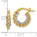 Leslie's 14K Polished with Crystals Twisted Hoop Earrings - Image 4