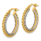 Leslie's 14K Polished with Crystals Twisted Hoop Earrings - Image 2