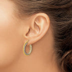 Leslie's 14K Polished with Crystals Twisted Hoop Earrings - Image 3