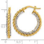 Leslie's 14K Polished with Crystals Twisted Hoop Earrings - Image 4