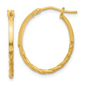 Leslie's 14K Polished Twist Oval Hoop Earrings