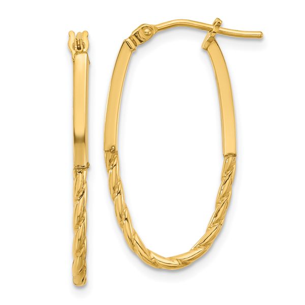 Leslie's 14K Polished Oval Hoop Earrings