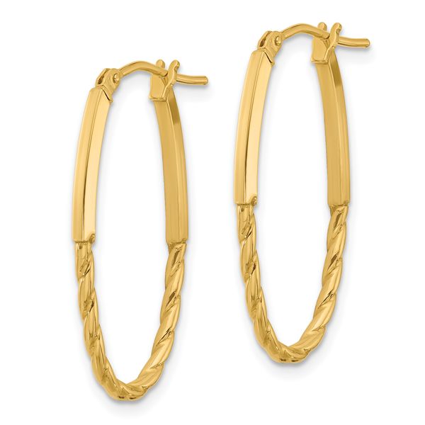 Leslie's 14K Polished Oval Hoop Earrings - Image 2
