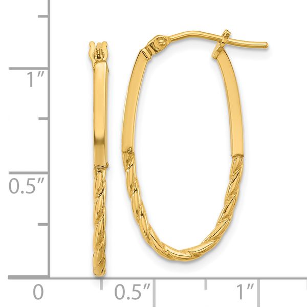 Leslie's 14K Polished Oval Hoop Earrings - Image 4