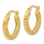 Leslie's 14k Polished and D/C Hoop Earrings - Image 2