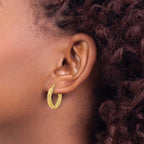 Leslie's 14k Polished and D/C Hoop Earrings - Image 3