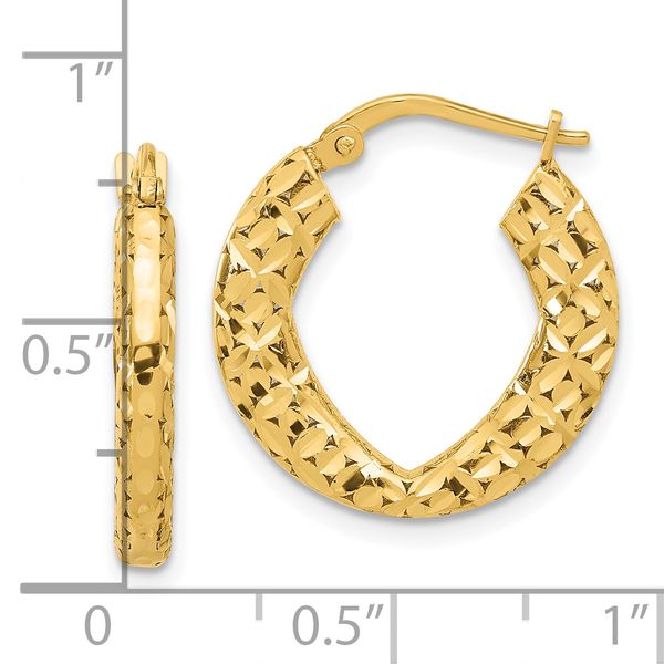 Leslie's 14k Polished and D/C Hoop Earrings - Image 4