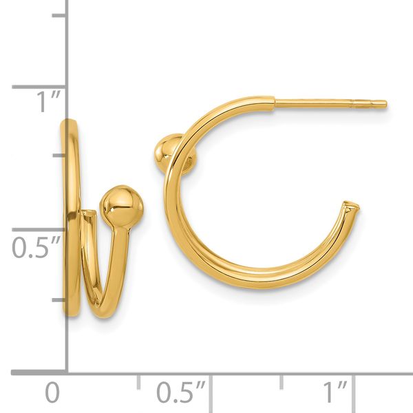 Leslie's 14K Polished J-Hoop Earrings - Image 4