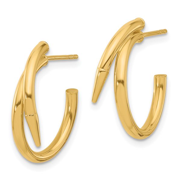 Leslie's 14K Polished J-Hoop Earrings - Image 2