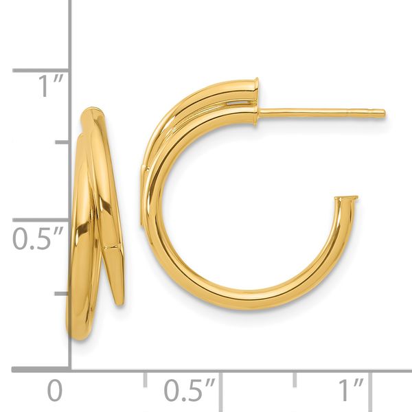 Leslie's 14K Polished J-Hoop Earrings - Image 4