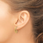 Leslie's 14K Polished and Textured 2-Row J-Hoop Post Earrings - Image 3