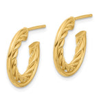 Leslie's 14K Polished and Textured J-Hoop Post Earrings - Image 2