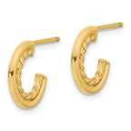 Leslie's 14K Polished and Textured J-Hoop Post Earrings - Image 2