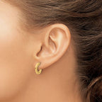 Leslie's 14K Polished and Textured J-Hoop Post Earrings - Image 3