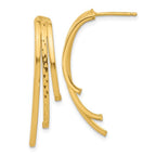 Leslie's 14K Polished and D/C 3-Row Drop Post Earrings