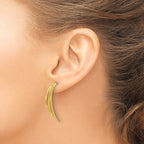 Leslie's 14K Polished and D/C 3-Row Drop Post Earrings - Image 3