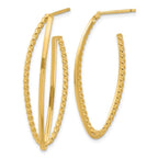 Leslie's 14K Polished and Textured Fancy Drop Post Earrings