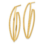 Leslie's 14K Polished and Textured Fancy Drop Post Earrings - Image 2