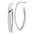 Leslie's 14K w/Wht RH-plating Polished Crystals J-Hoop Post Earrings