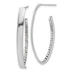 Leslie's 14K w/Wht RH-plating Polished Crystals J-Hoop Post Earrings