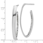 Leslie's 14K w/Wht RH-plating Polished Crystals J-Hoop Post Earrings - Image 4