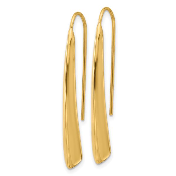 Leslie's 14K Polished Drop Bar Threader Earrings - Image 2