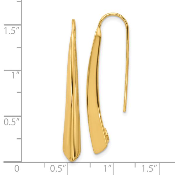 Leslie's 14K Polished Drop Bar Threader Earrings - Image 4