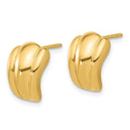 Leslie's 14K Polished Hollow J-Hoop Post Earrings - Image 2