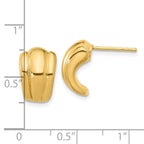 Leslie's 14K Polished Hollow J-Hoop Post Earrings - Image 4