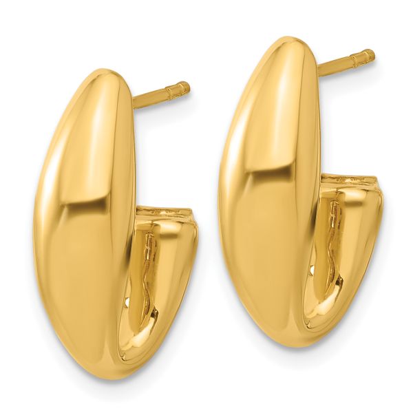 Leslie's 14K Polished Hollow J-Hoop Post Earrings - Image 2