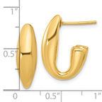 Leslie's 14K Polished Hollow J-Hoop Post Earrings - Image 4