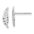 Leslie's 14K White Gold Polished and Diamond-cut Leaf Post Earrings