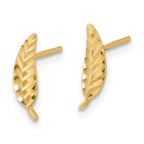 Leslie's 14K Polished and Diamond-cut Leaf Post Earrings - Image 2