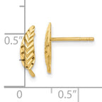 Leslie's 14K Polished and Diamond-cut Leaf Post Earrings - Image 4