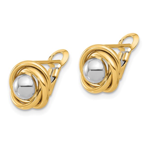 Leslie's 14K Two-tone Polished Omega Back Earrings - Image 2