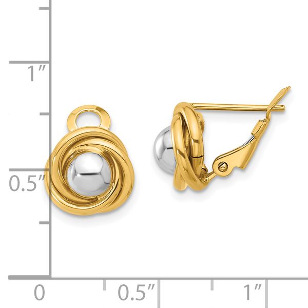 Leslie's 14K Two-tone Polished Omega Back Earrings - Image 4